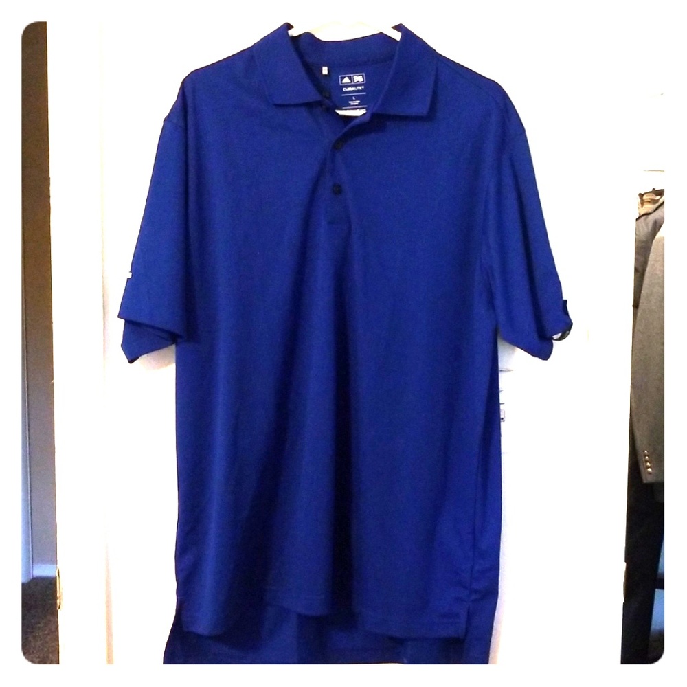 Blue Adidas Climalite Polo NWT